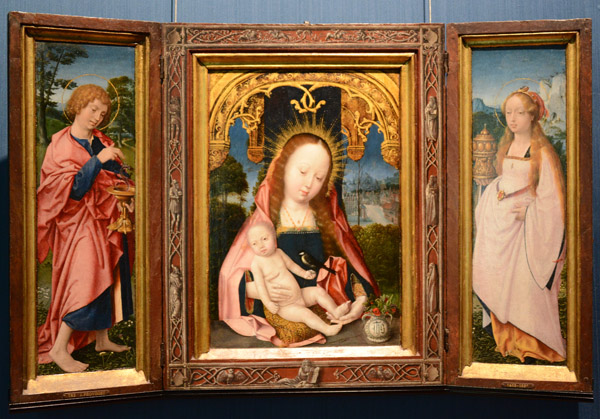 Triptych with the Virgin and Child, John the Evangelist and Mary Magdalene, Jan Provoost, ca 1520-1525