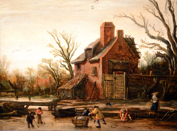 Winter Landscape with Farmhouse, Esaias van de Velde, 1624