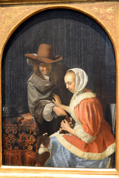 Man and Woman with Two Dogs, Frans van Mieris I, 1660