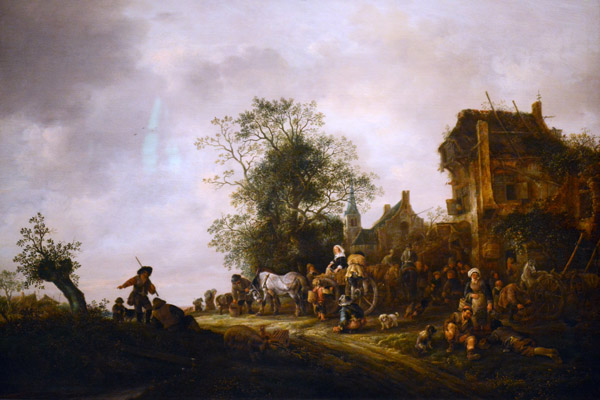 Travellers outside an Inn, Isack van Ostade, 1645