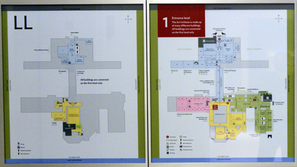 Floor plans of the Art Institute of Chicago