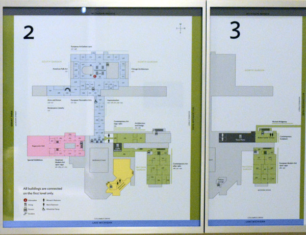 Floor plans of the Art Institute of Chicago