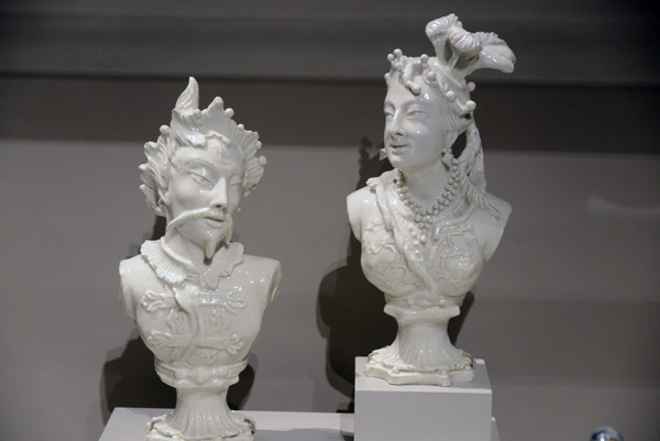 Pair of Busts of Mongolians, Bow Porcelain Factory, London, 1750/54