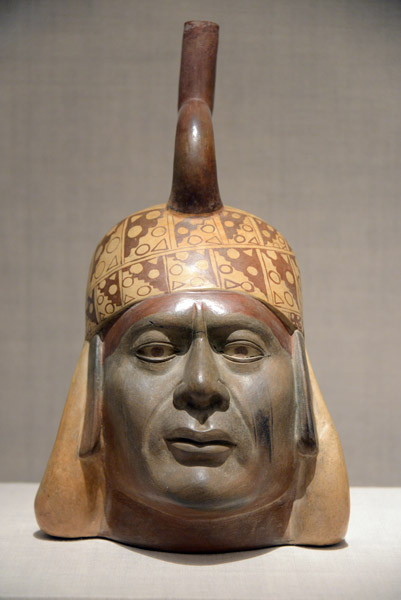 Portrait Vessel of a Ruler, Moche, north coast Peru, 100 BC-500 AD