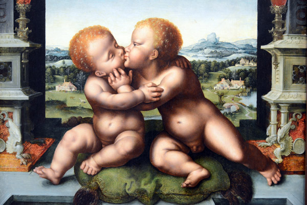 The Infants Christ and Saint John the Baptist Embracing, Joos van Cleve and Workshop, 1520/25