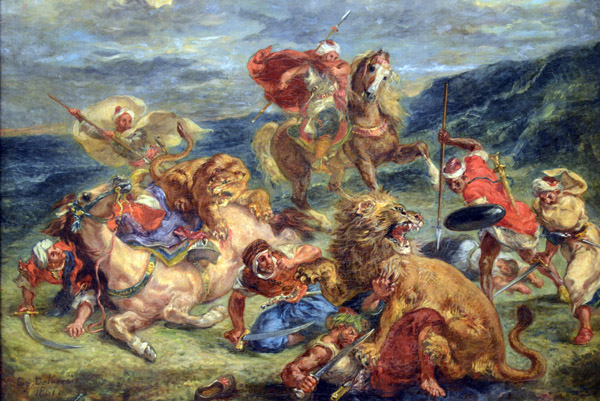 Lion Hunt, Eugne Delacroix, 1860/61