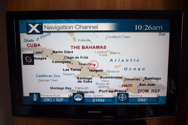 2 day cruise from Curaçao back to Ft. Lauderdale, passing close to the coast of Cuba