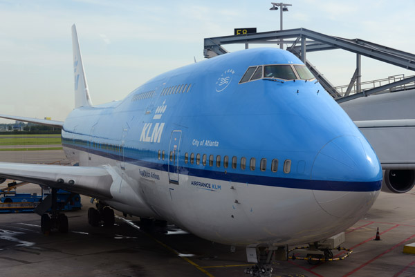 KLM 747-400 from Amsterdam to Curaao, July 2014