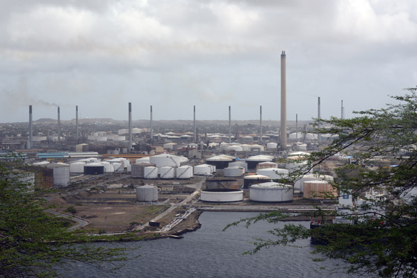 Curaao's industrial heart, the giant oil refinery established by Royal Dutch Shell in 1919