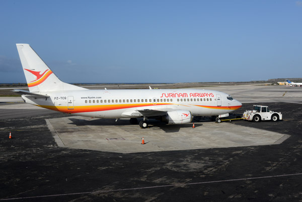 Surinam Airways Boeing 737 (PZ-TCQ) at Curaao