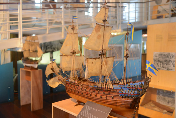 Model of the Swedish ship Vasa, which capsized and sank in Stockholm on its maiden voyage