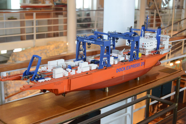 Model of the Dock Express 20, a diamond-mining ship now operated by De Beers as the Peace in Africa