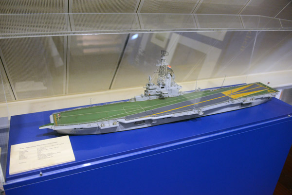 Model of the Netherlands Navy Aircraft Carrier Karel Doorman 1948-1968, formerly the HMS Venerable, launched in 1943
