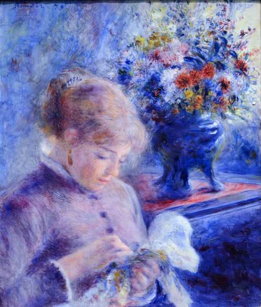 Young Woman Sewing, Pierre-Auguste Renoir, 1879