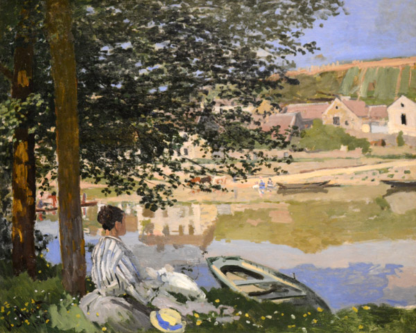 On the Bank of the Seine, Bennecourt, Claude Monet, 1868