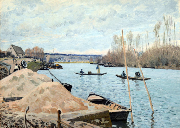 The Seine at Port-Marly, Piles of Sand, Alfred Sisley, 1875
