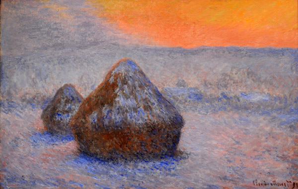 Stacks of Wheat (Sunset, Snow Effect), Claude Monet, 1890-91