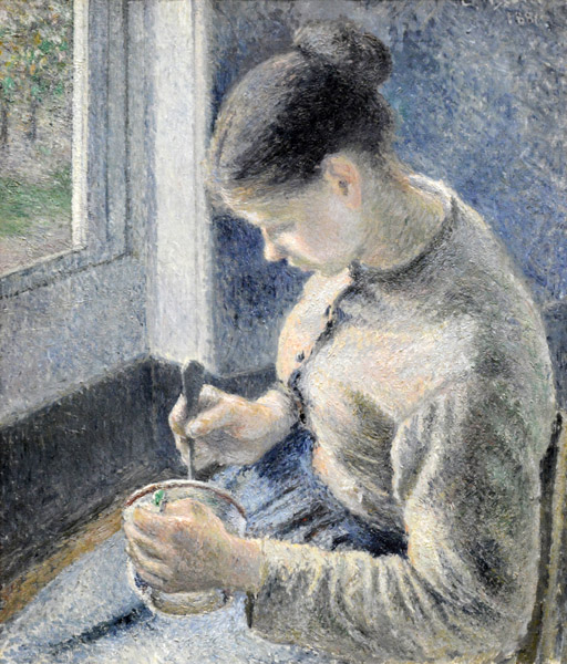 Young Peasant Woman Drinking Her Caf au Lait, Camille Pissarro, 1881