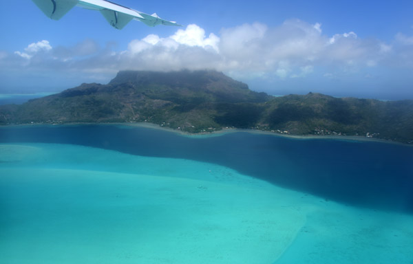 Departing runway 11, Bora Bora