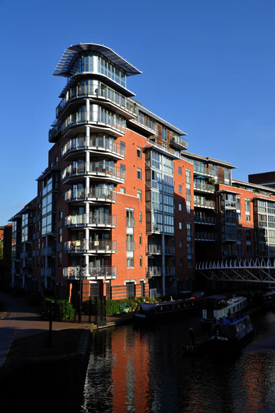 Modern apartments on the Birmingham Canal
