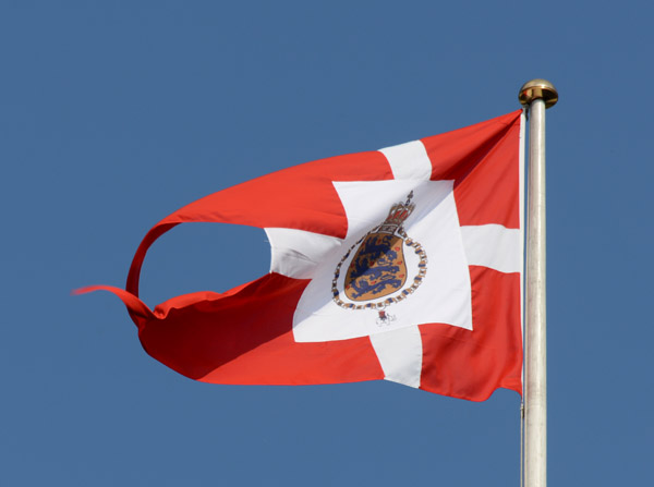 Danish Royal Banner over the Amalienborg, Copenhagen