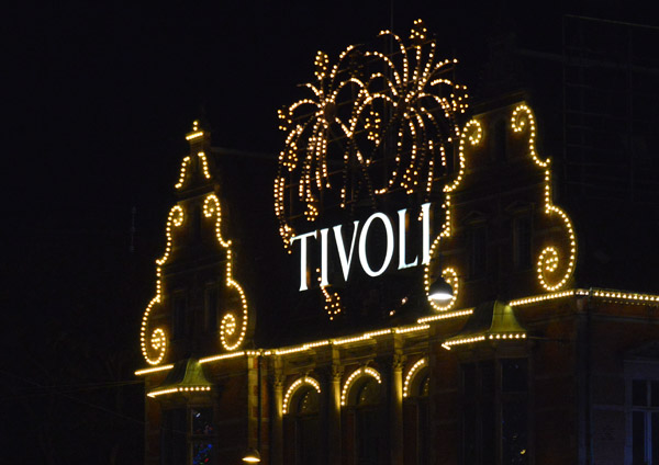 Tivoli Gardens at night, Copenhagen
