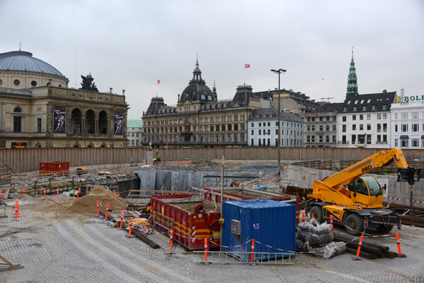 Kongens Nytorv under construction in 2013 for the metro station