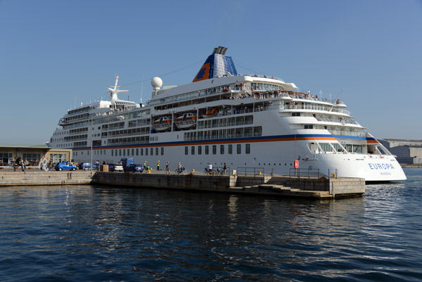 Hapag-Lloyd cruise ship MS Europa docked in Copenhagen