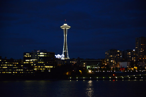 Victoria Clipper arriving in Seattle after dark