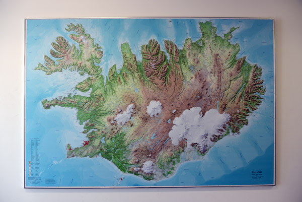 Topographical map of Iceland