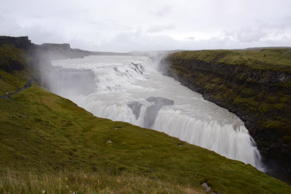 The average water flow at Gullfoss is 109 cubic meters/second