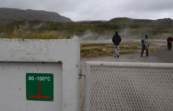 Caution - Hot Water, Geysir, Iceland