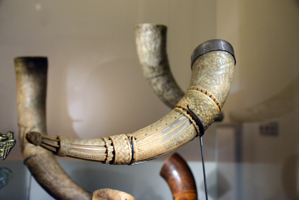 Ornately carved Icelandic Drinking Horns, 15th-17th C.