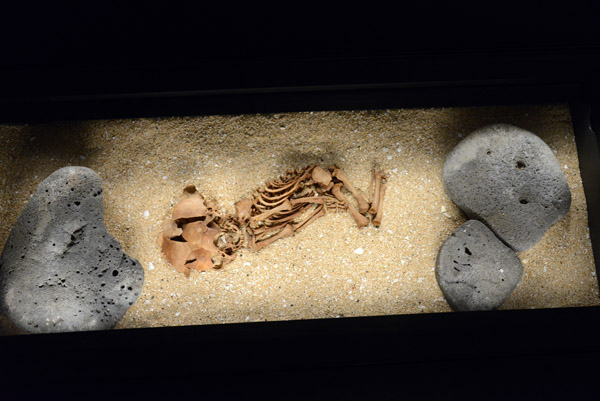 Skeleton of a child from a pagan grave