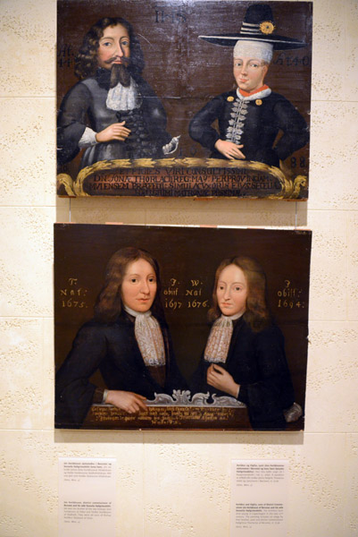 Portraits of Jn orlksson with his wife and two sons who both died young (1697, 1694)