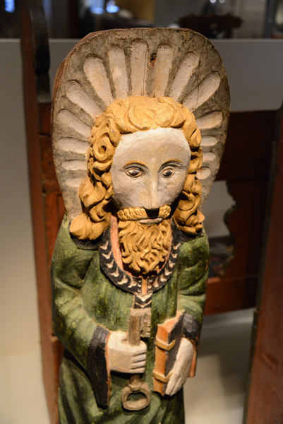 Painted woodcarving of St. Peter, Fellsstrnd, ca 1620