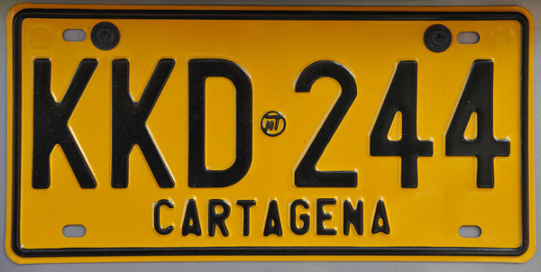 Cartagena License Plate