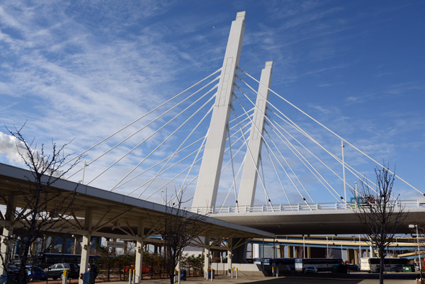 Modern bridge at Milwaukee Intermodal Station