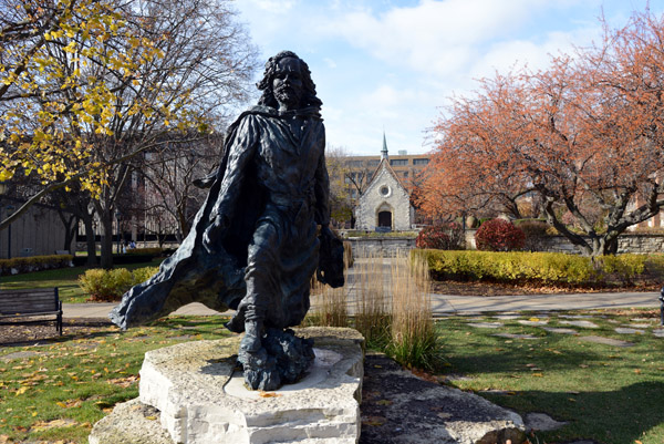 Statue of Jacques Marquette on the campus of Marquette University