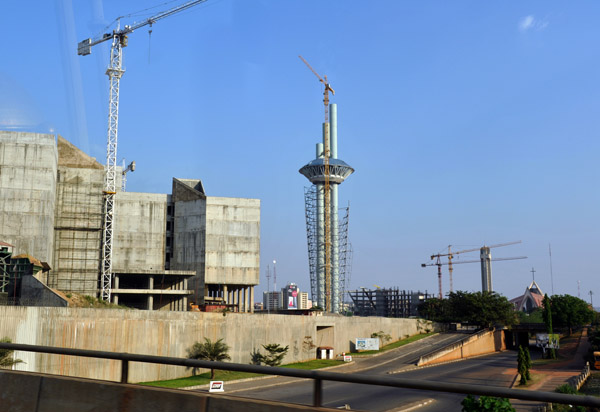 The National Library under construction between the Mosque and the Church, Abuja