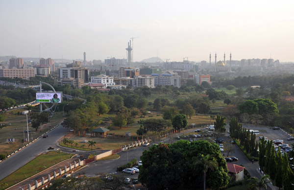 View from the Transcorp Hilton towards the centre of Abuja