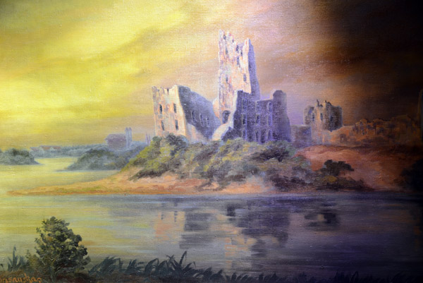 Painting of the romantic ruins of Trakai Castle