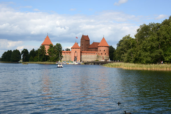 Trakai Island Castle with the middle island from the peninsula