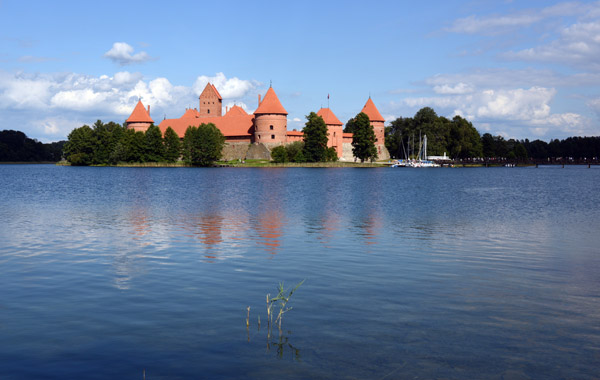 Trakai Island Castle seen from the west across Lake Galvė