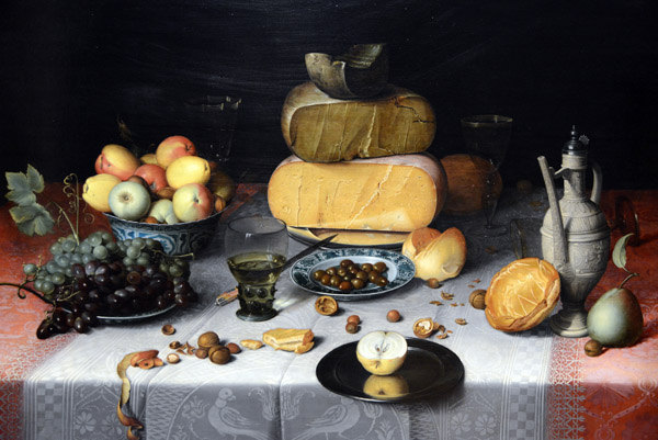 Still Life with Cheese, Floris Claesz van Dijck, ca 1615