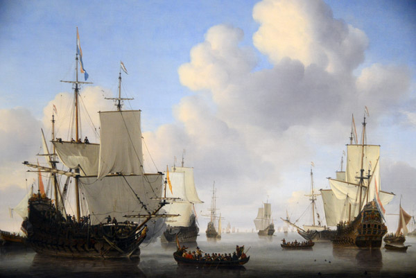 Dutch Ships in a Calm, Willem van de Velde II, ca 1685