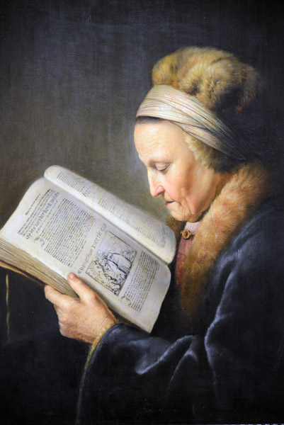 Old Woman Reading, Gerard Dou, ca 1631-1632