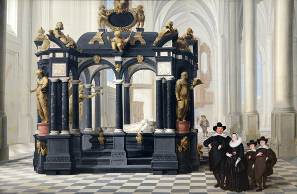 A Family beside the Tomb of Prince Willem I in the Nieuwe Kerk of Delft Dirck van Delen, 1645