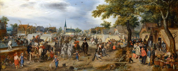 Prince Maurice and Frederick Henry at the Valkenburg Horse Fair, Adriaene Pietersz van de Venne, 1618