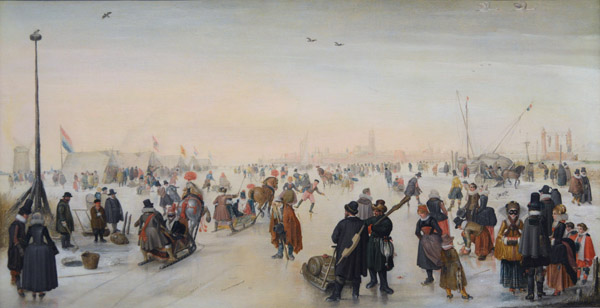 Enjoying the Ice near a Town, Hendrick Avercamp, ca 1620